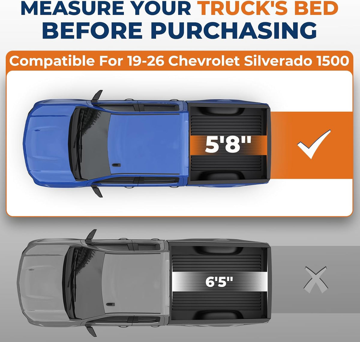 Soft Vinyl Truck Bed Tonneau Cover, KUIPERAUTO 5.8FT Roll-Up
