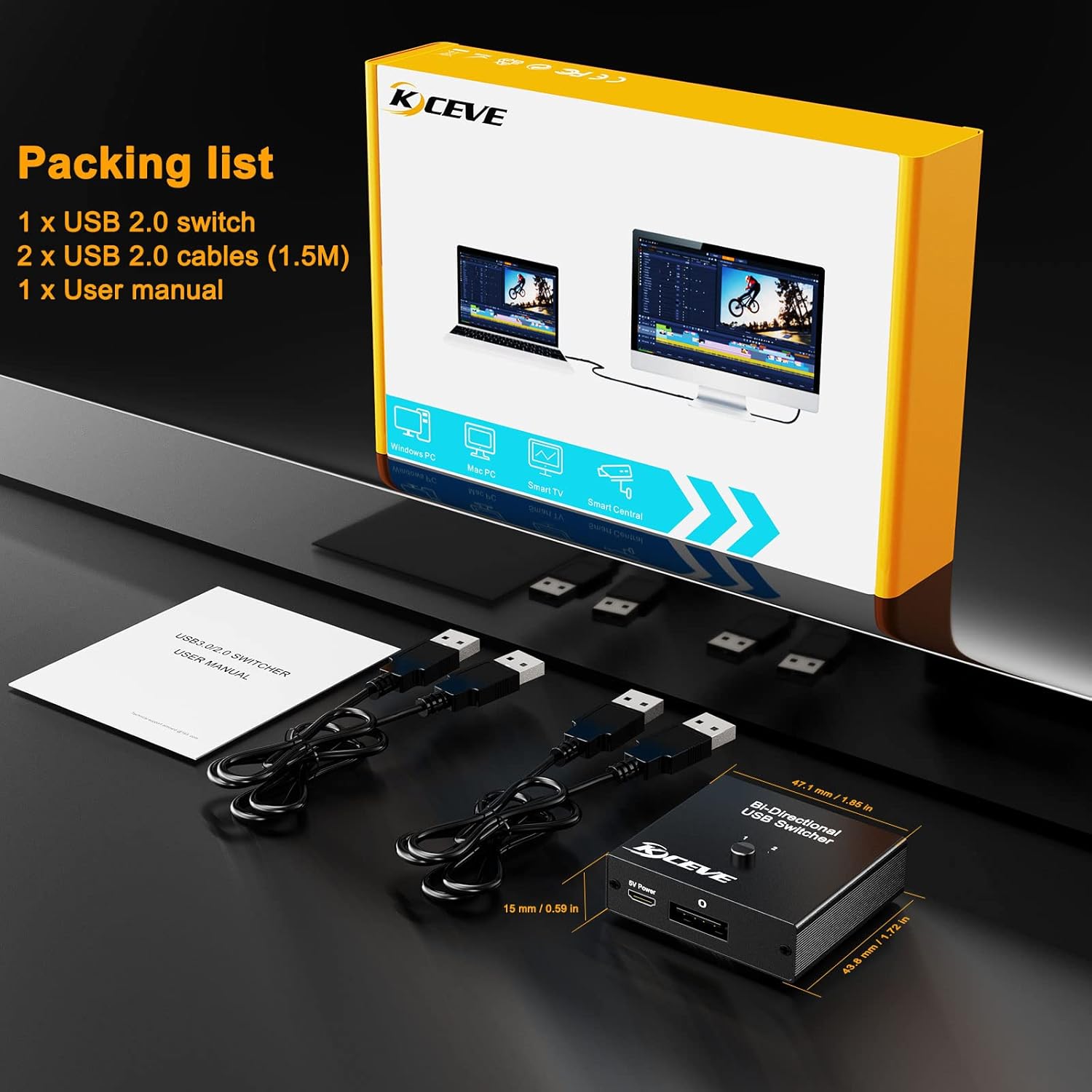 USB Switch Selector, Bi-Directional USB Switcher 2