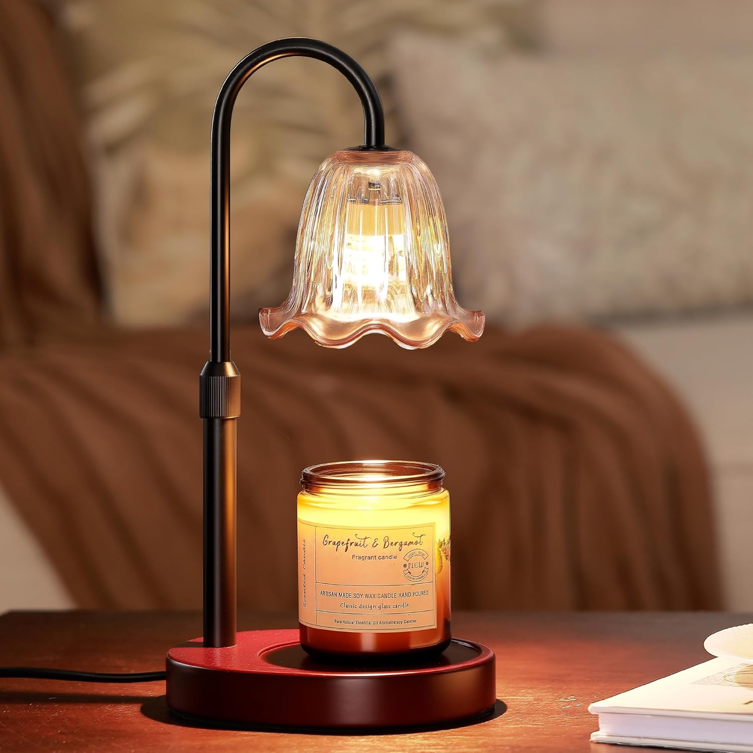 Homelist Candle Wax Warmer with Timer Dimmable, Golden