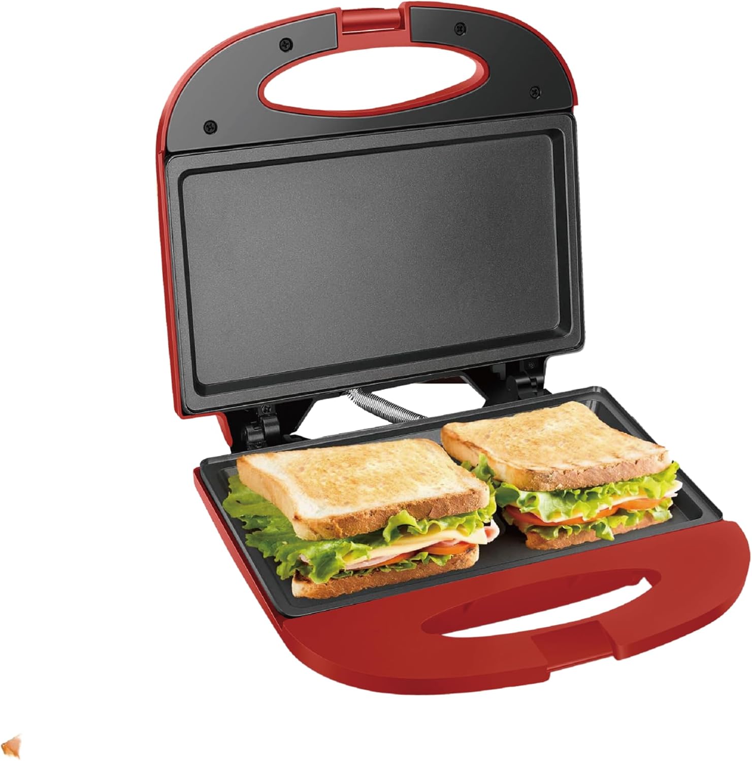 BC-98870 Bene Casa - Red Nonstick Flat Grill Sandwich Maker