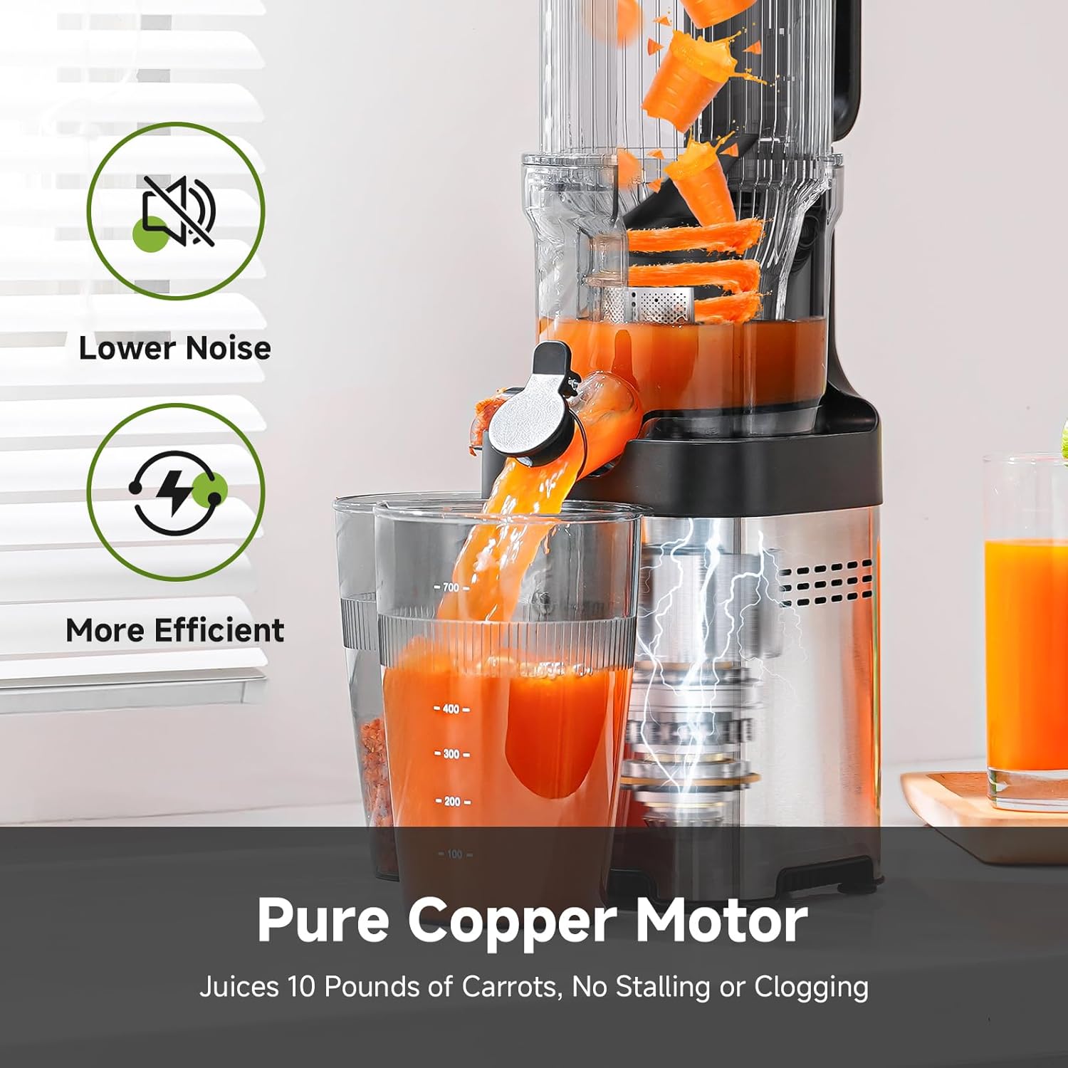 AMZCHEF Cold Press Juicer, Juicer Machines
