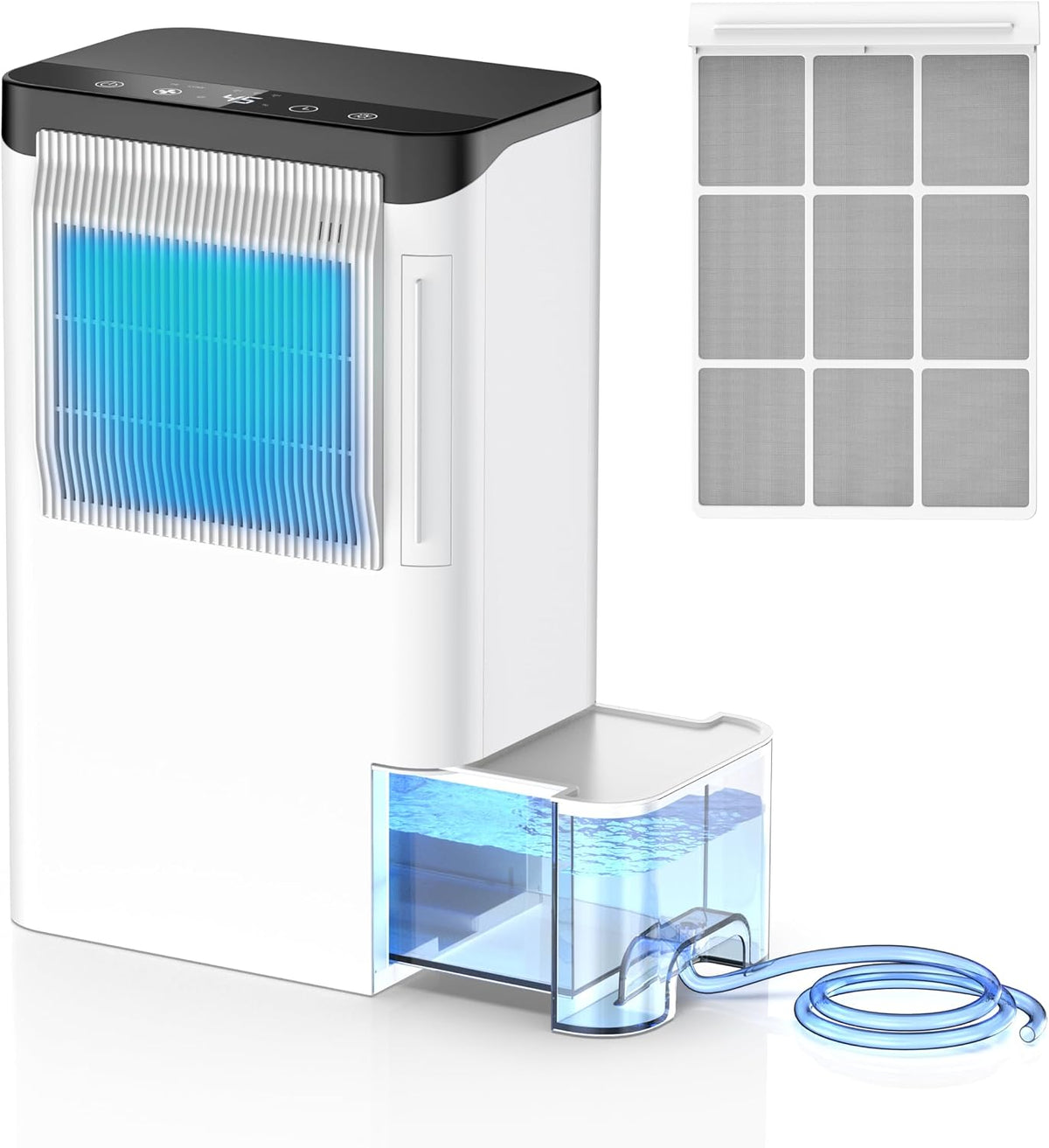 Globexis Dehumidifiers for Basements up to 1500 Sq.Ft, 86 Oz Tank, WHITE