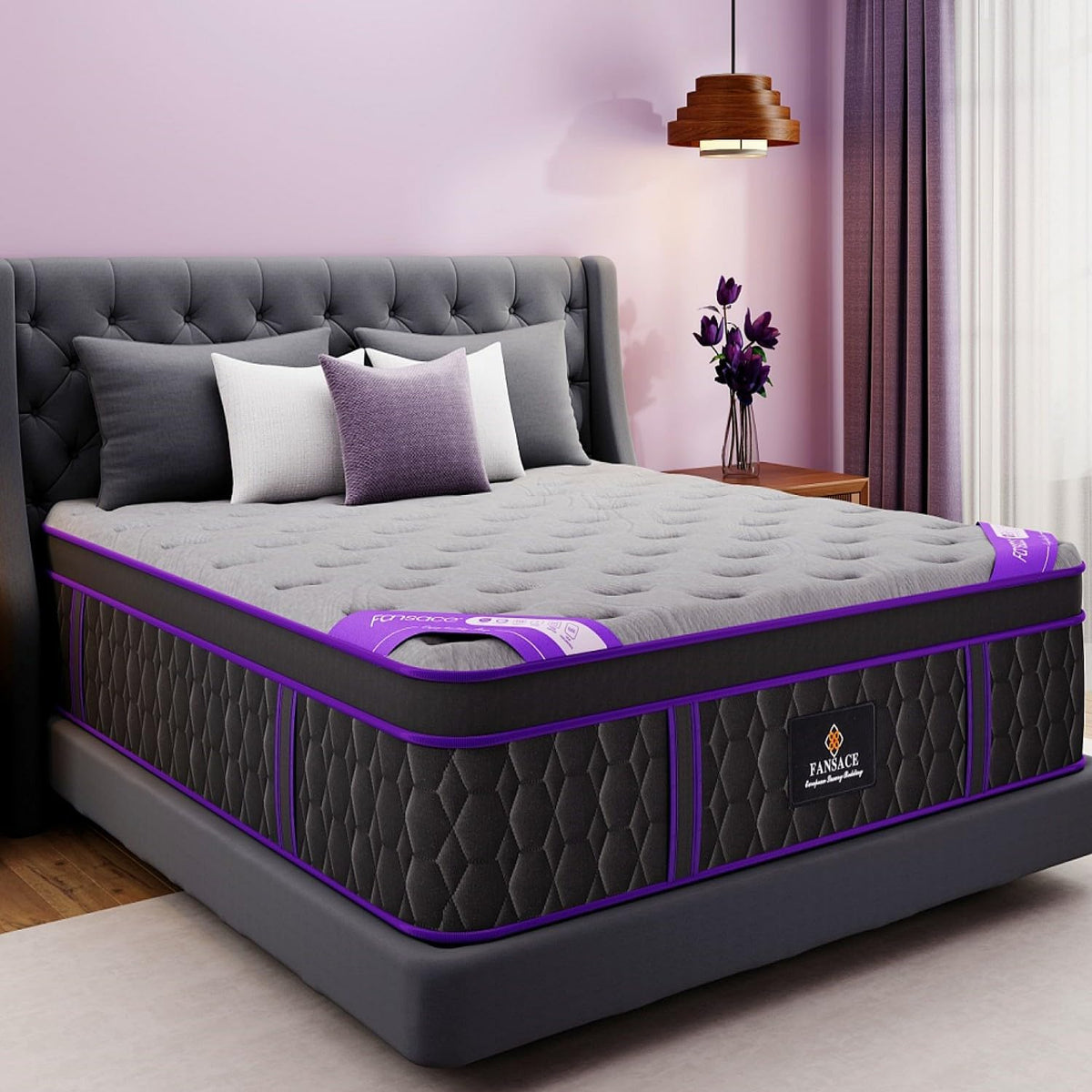 FANSACE Hybrid King Mattress 12 Inch Firm (12K08SAC)