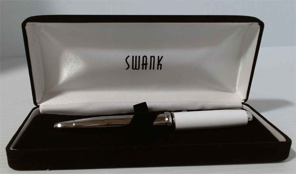 Swank 4185 Classic Finely Crafted Ballpoint Pen White/Chrome
