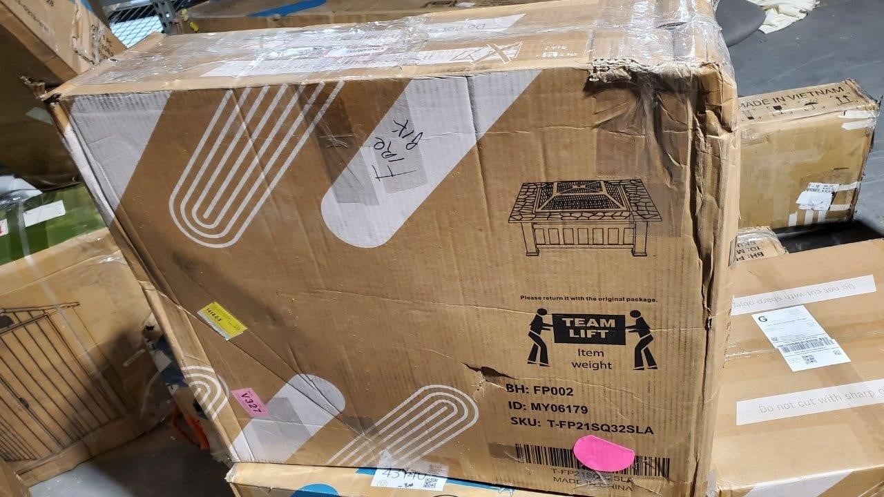 Tozey 32in Outdoor Fire Pit EM44388 SILVER