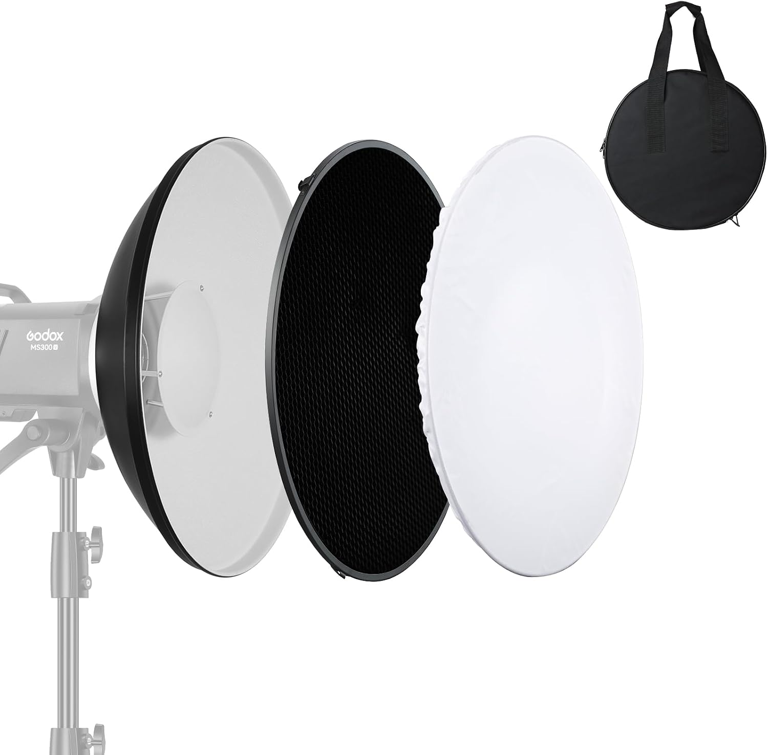 Soonpho 12inch/30cm Standard Reflector Beauty Dish, VC-400HS VE-300 Godox AD200 AD180 AD360 (White)