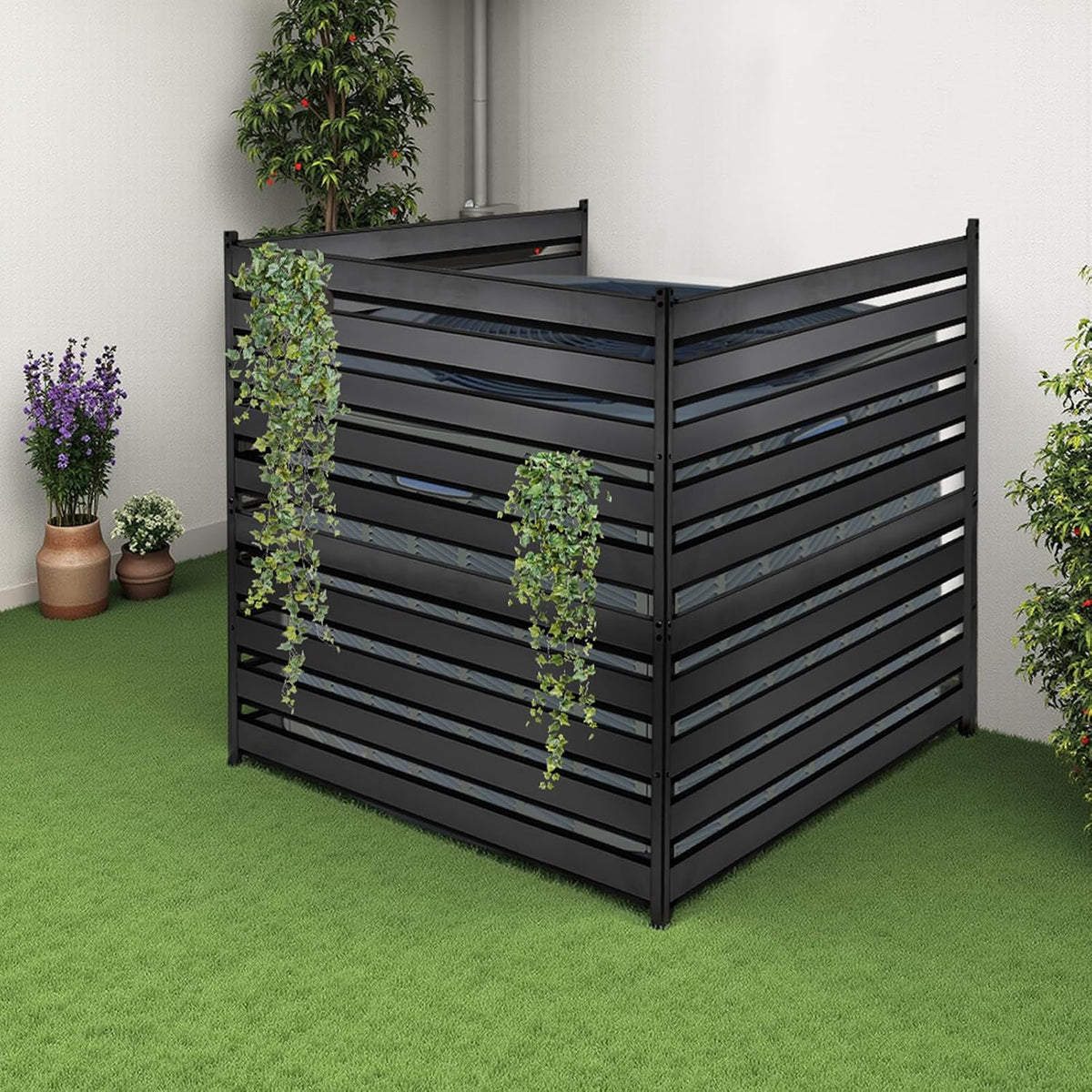 Air Conditioner Fence Screen Trash Can Privacy Fence, 42" H x 38" W (3 Panels)