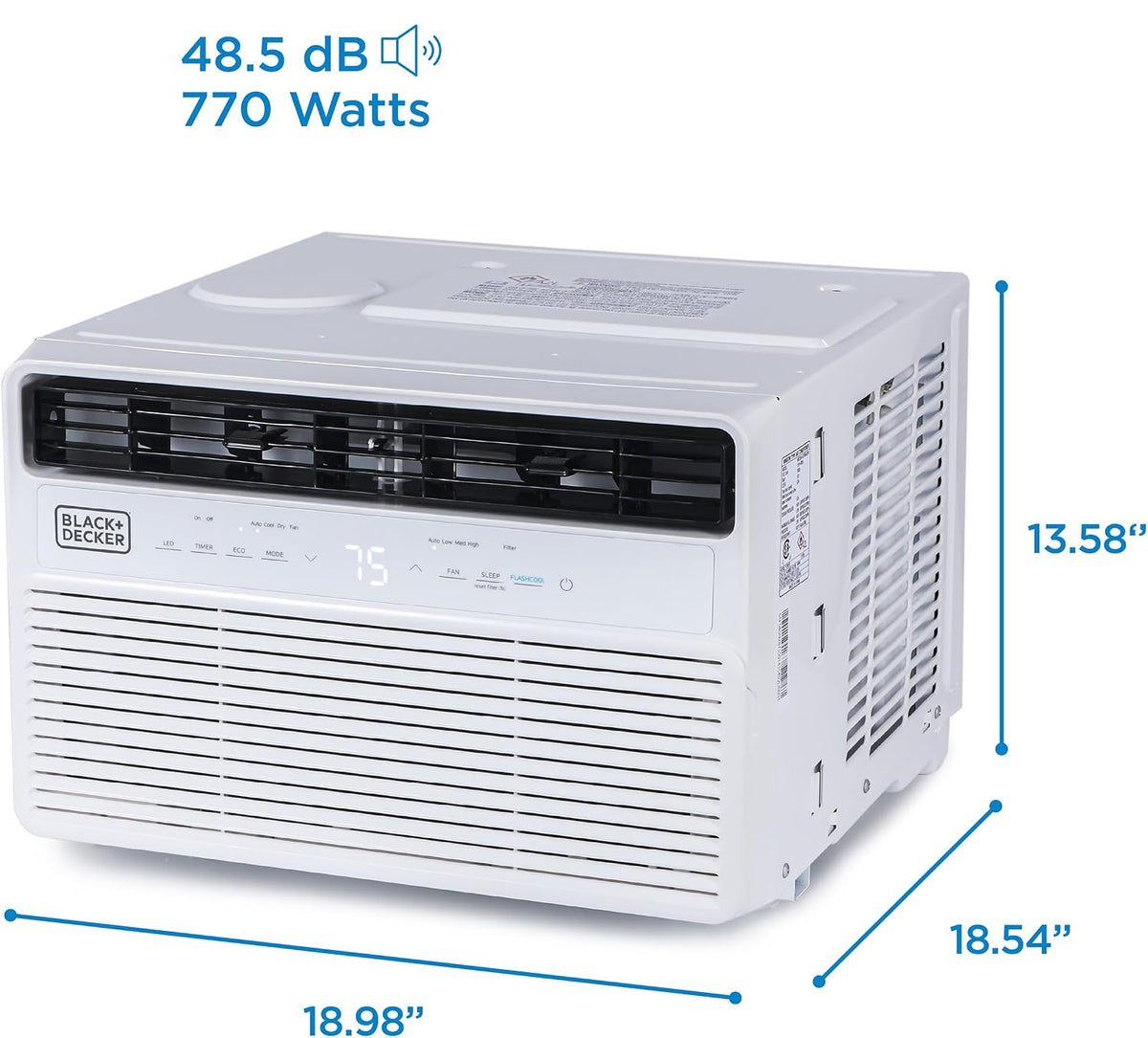 BLACK+DECKER 8,000 BTU Inverter Window Air Conditioner, BD08NWES, White |