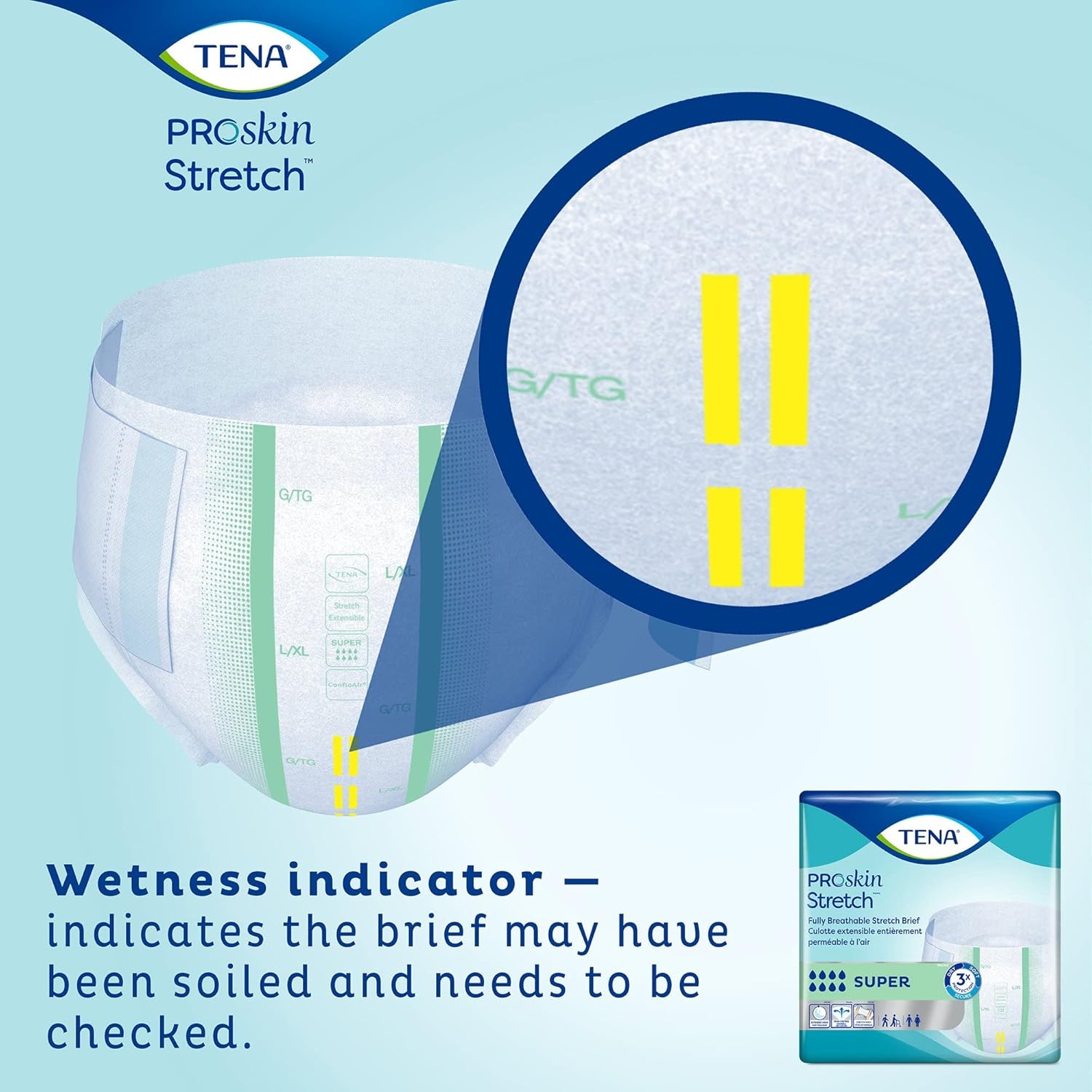 TENA Stretch Super Briefs, Incontinence, Disposable, Heavy Absorbency