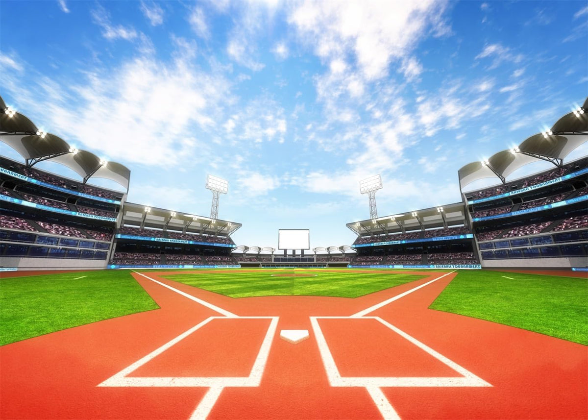 Fmarui Baseball Field Backdrop, Background Decoration Banner, 10x8FT