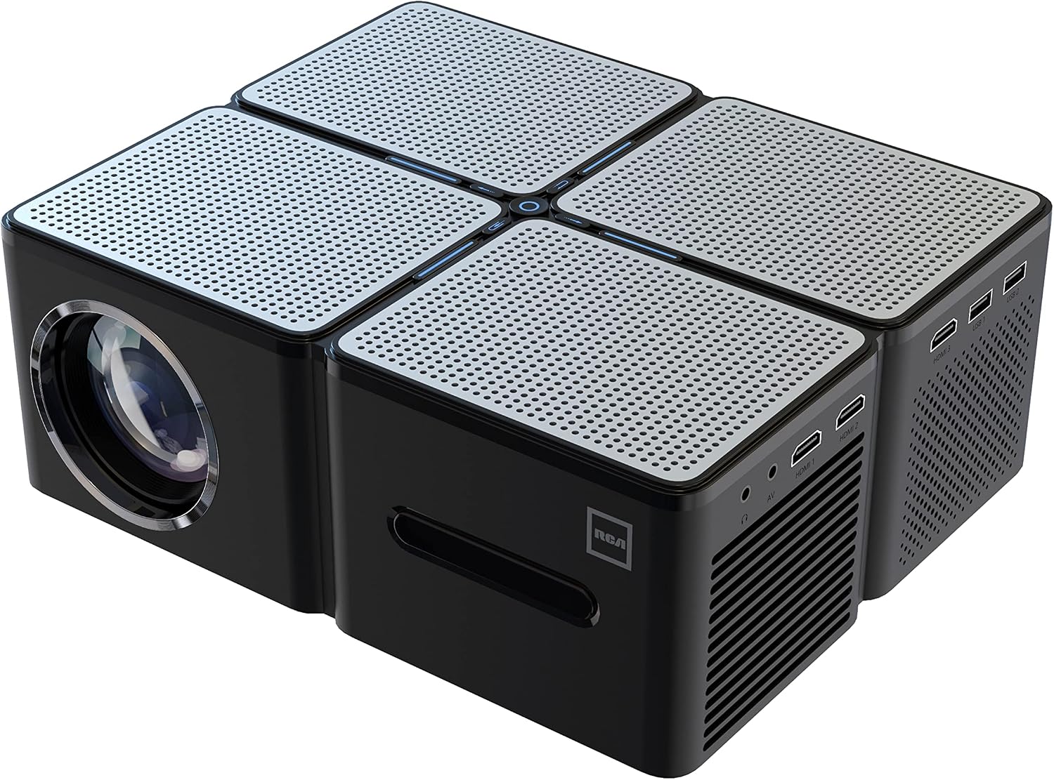 RCA RPJ167 WiFi Bluetooth Projector 4K Supported, Laptop Black