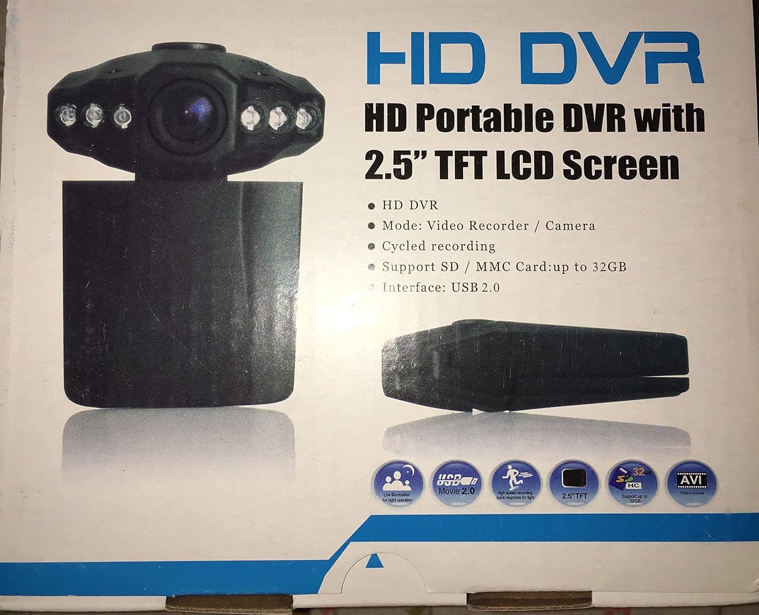 HD Portable DVR With 2.5" TFT LCD Screen