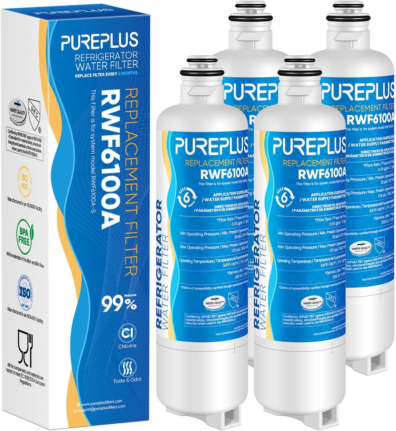 PUREPLUS BORPLFTR50 Replacement for Bosch Ultra Clarity Pro Refrigerator Water Filter,