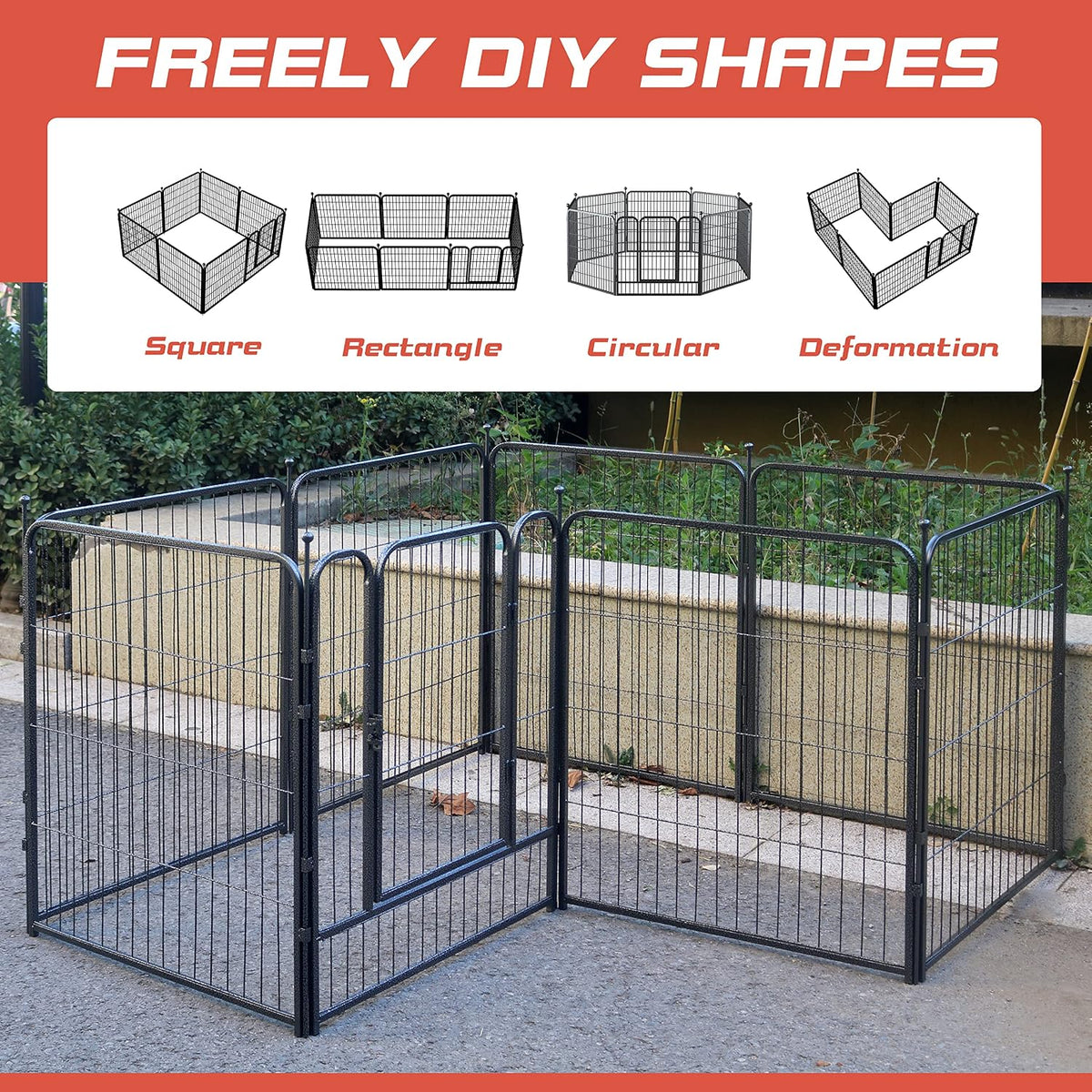 Dog Playpen,32/40/45 Inch Height in Heavy Duty, for Large Medium Small Dogs and Pet (8 Panels, 32 Inch)