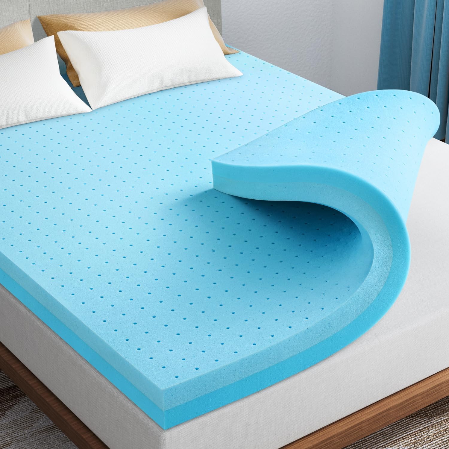 Maxzzz Full Mattress Topper, 4 inch Cooling Ma