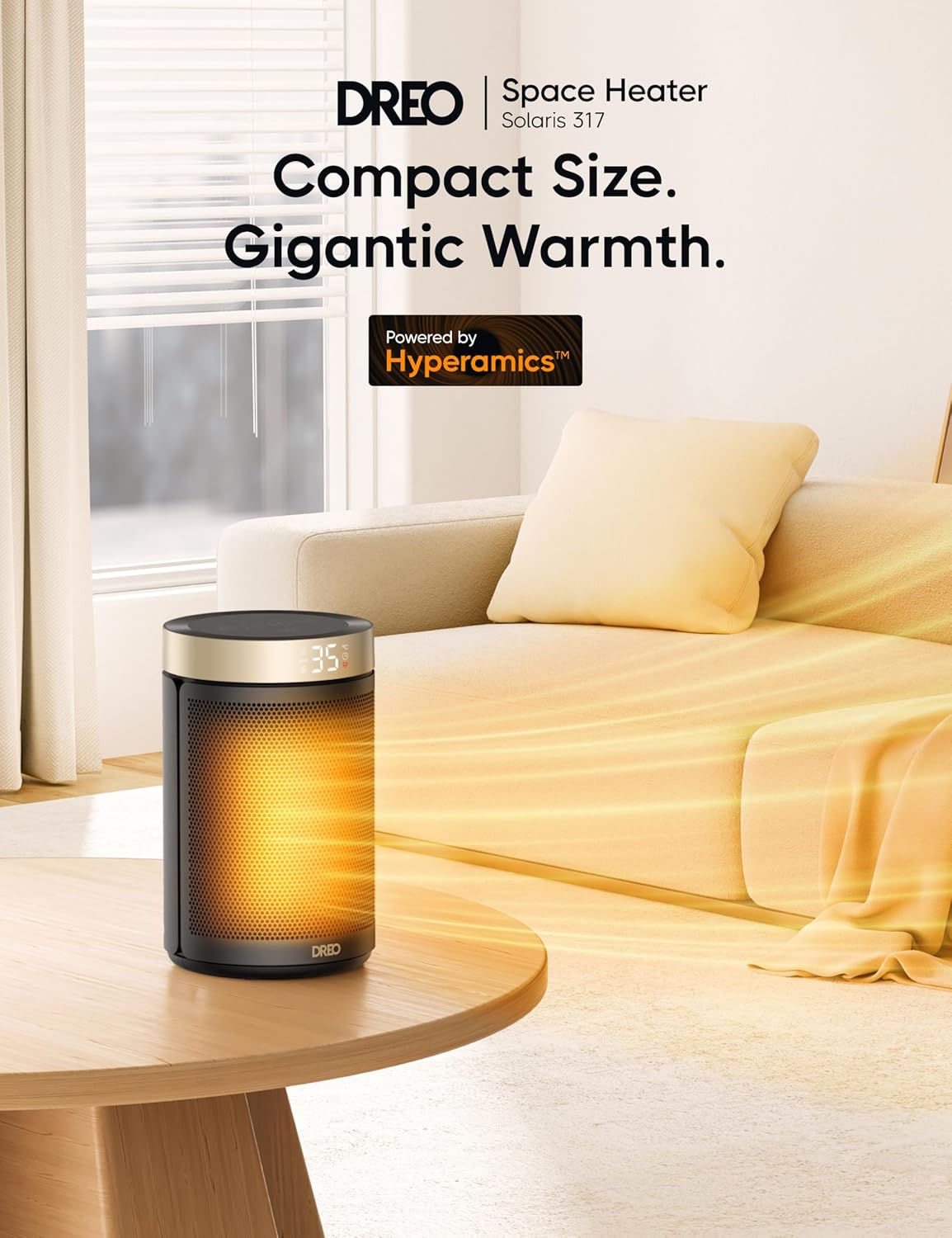 DREO Space Heater for Indoor Use, 1500W PTC Ceramic Safety Heater