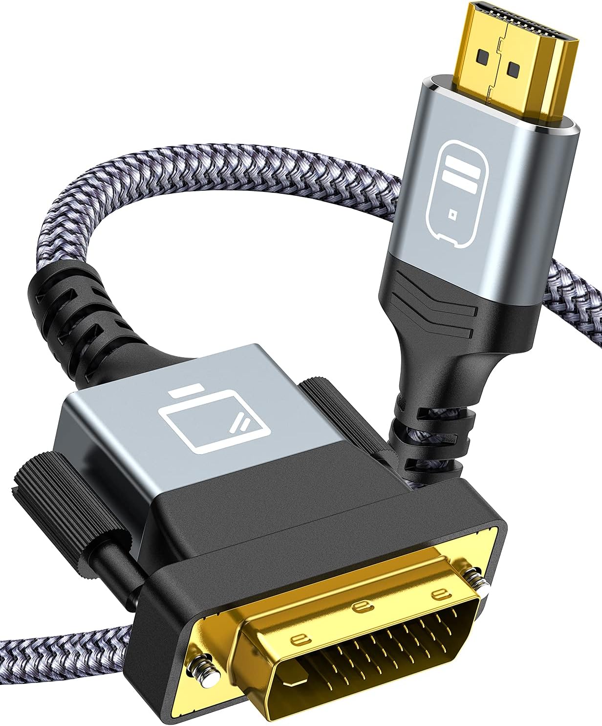 Snowkids Sturdy Braid HDMI to DVI Cable, 1080P 60Hz, 6FT