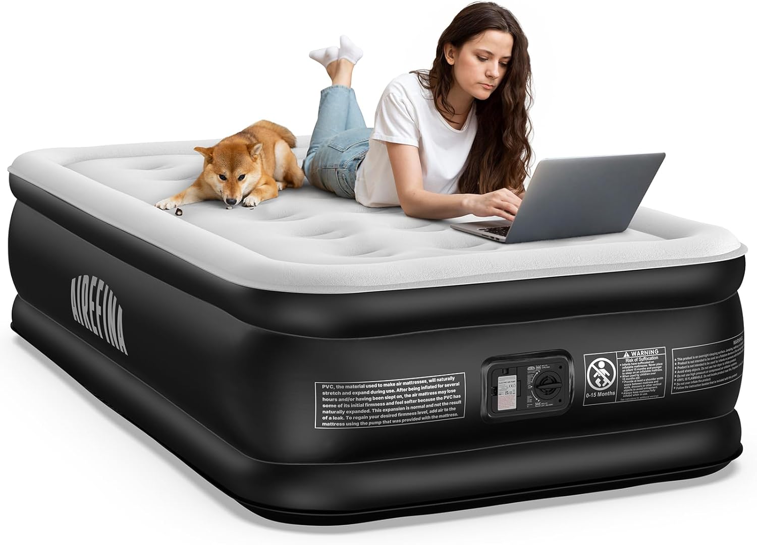 Airefina Single Air Mattress with Built i