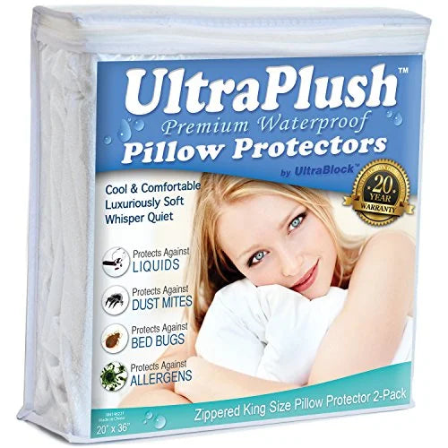 UltraPlush Premium Waterproof Pillow Protector KING