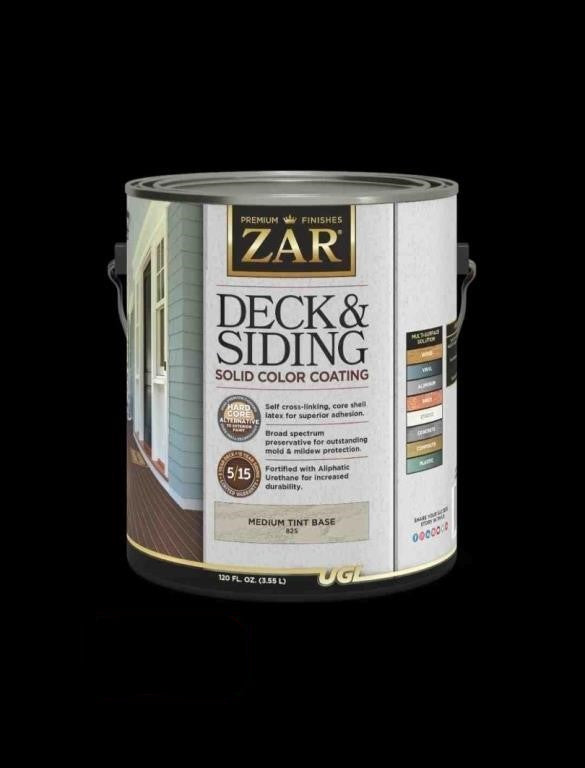 ZAR® Solid Color Deck & Siding Stain MEDIUM TINT BASE 825