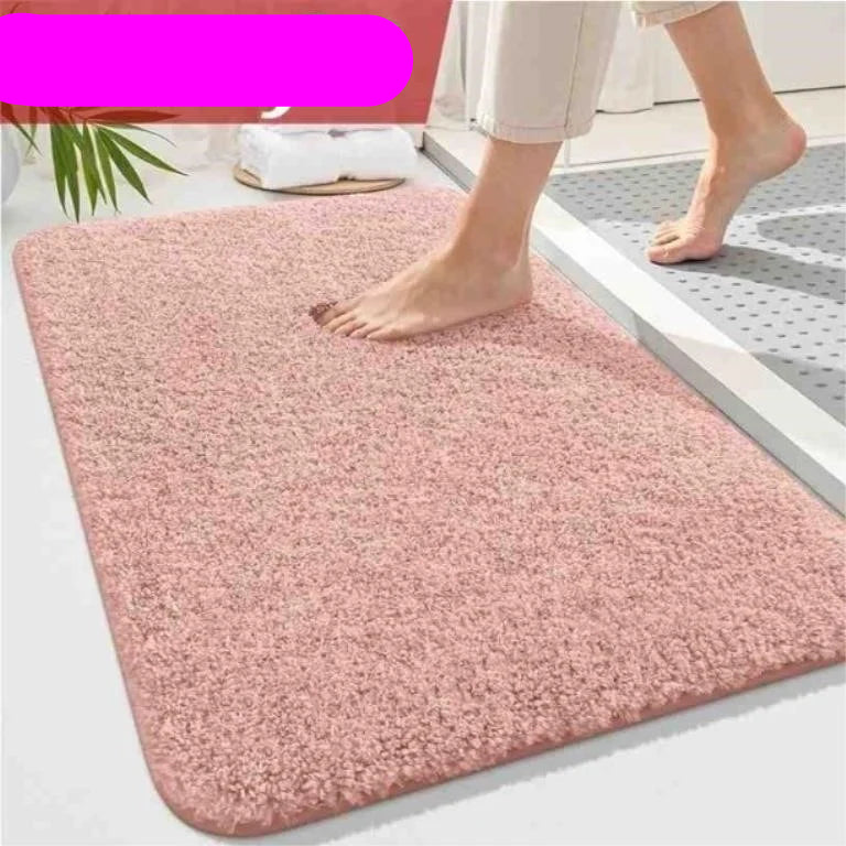 OLANLY Soft Microfiber Bath Mat, 24x36, Dark Pink