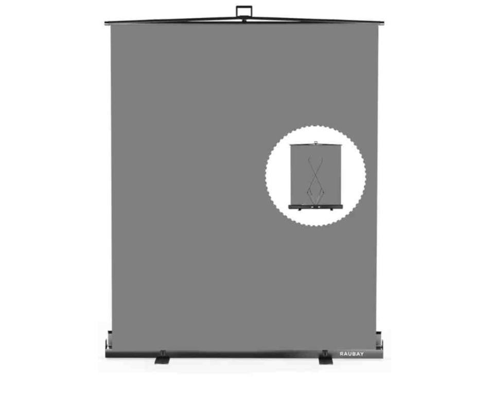 Raubay Easy Set-Up Collapsible Gray Backdrop Screen Portable, 60"x82"