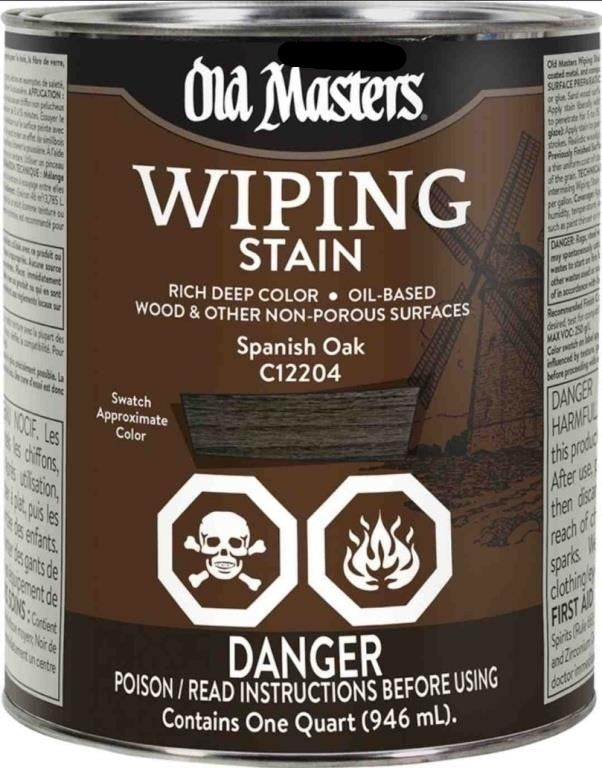 Old Masters Wiping Stain, Spanish Oak C12204