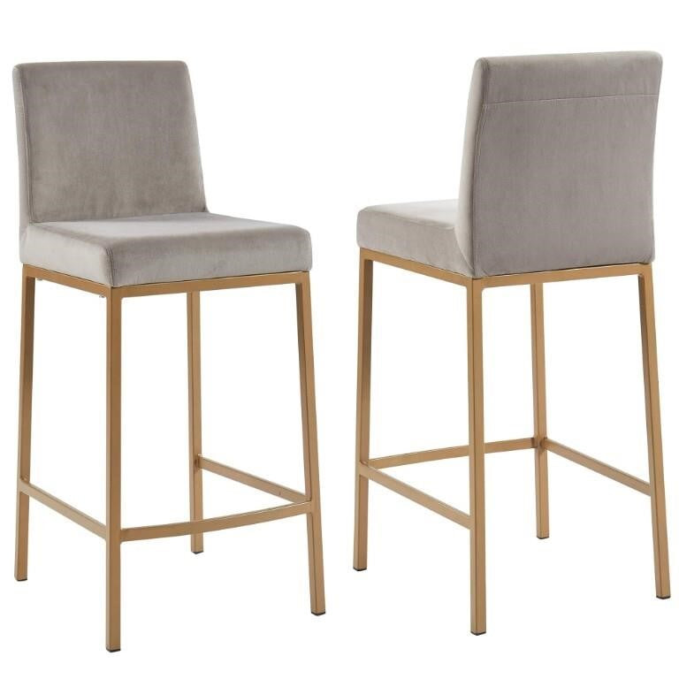 COUNTER STOOL – GREY – GOLD LEG – SET