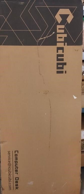 CubiCubi Study Computer Desk 63" Home Office Writing Small Desk, Modern Simple Style PC Table, Black Metal Frame, Rustic Brown