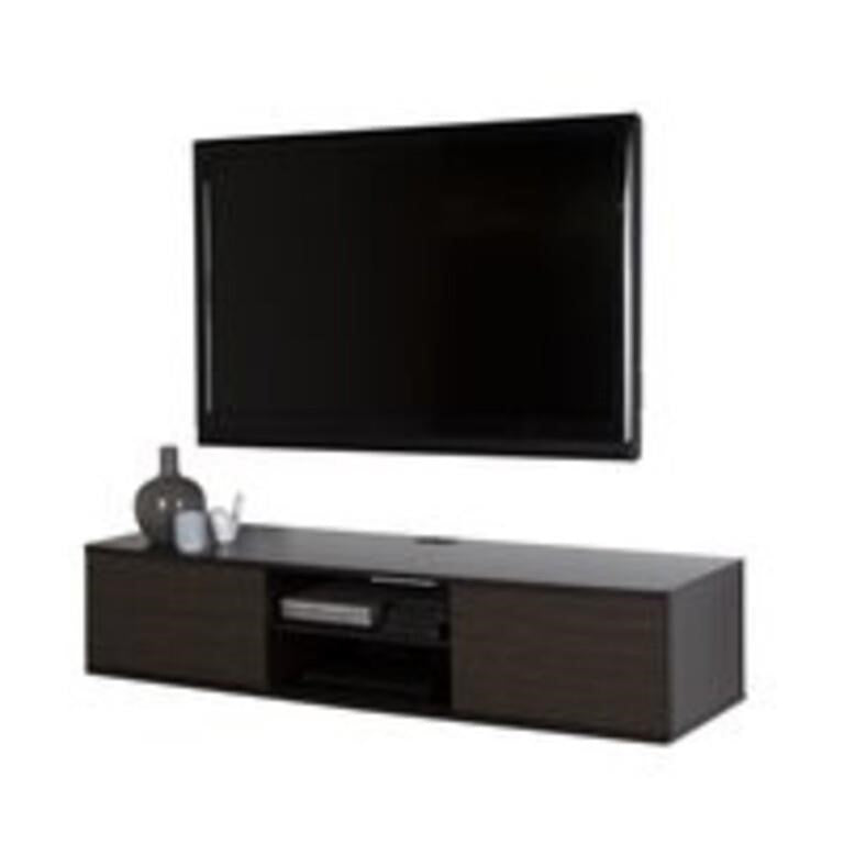South Shore Agora - Wall Mounted Media Console Brown