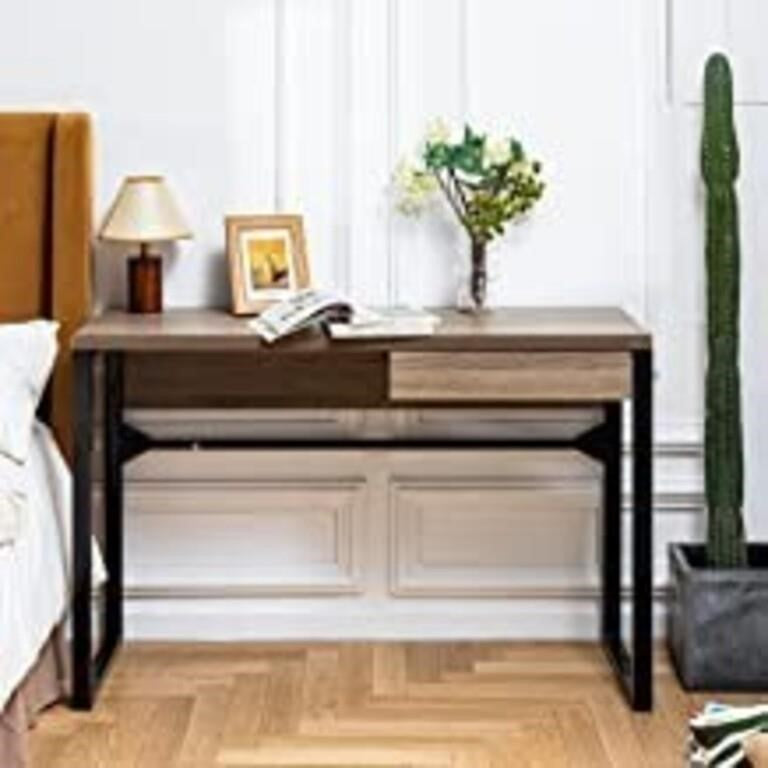 Homybec Home Office Desk Sturdy Metal Legs, Computer Desk Thick Desktop