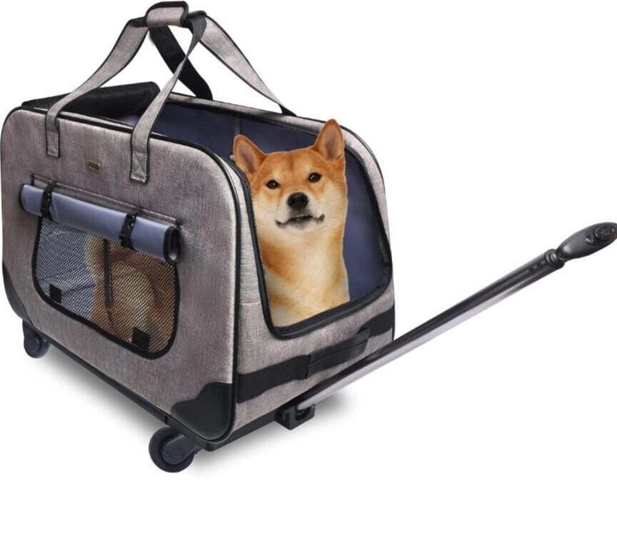 Carrier GJEASE Pet Rolling with Wheels for Up to 35 LBS 62L x 35.1W x 39.1H Cm grey
