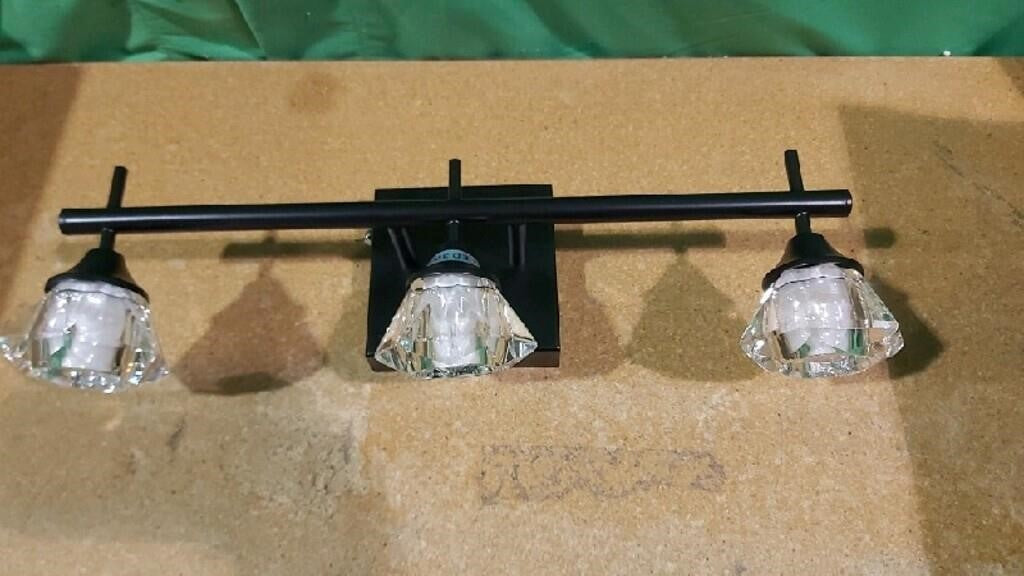 Vanity LED 18" Seteline 3 Light Crystal Diamond Black