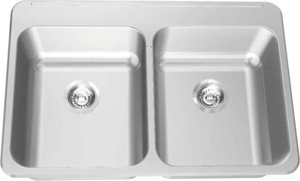 FRANKE LBD6408-1 COMMERCIAL LEDGEBACK 2 BOWL DROP-IN SINK