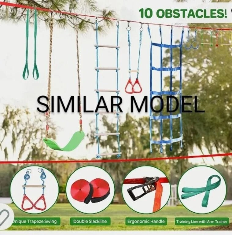 Gymnastic Rings, Dripe x Obstacle Course for Kids. 60ft Rope With Ratchets, Trapeze Swing