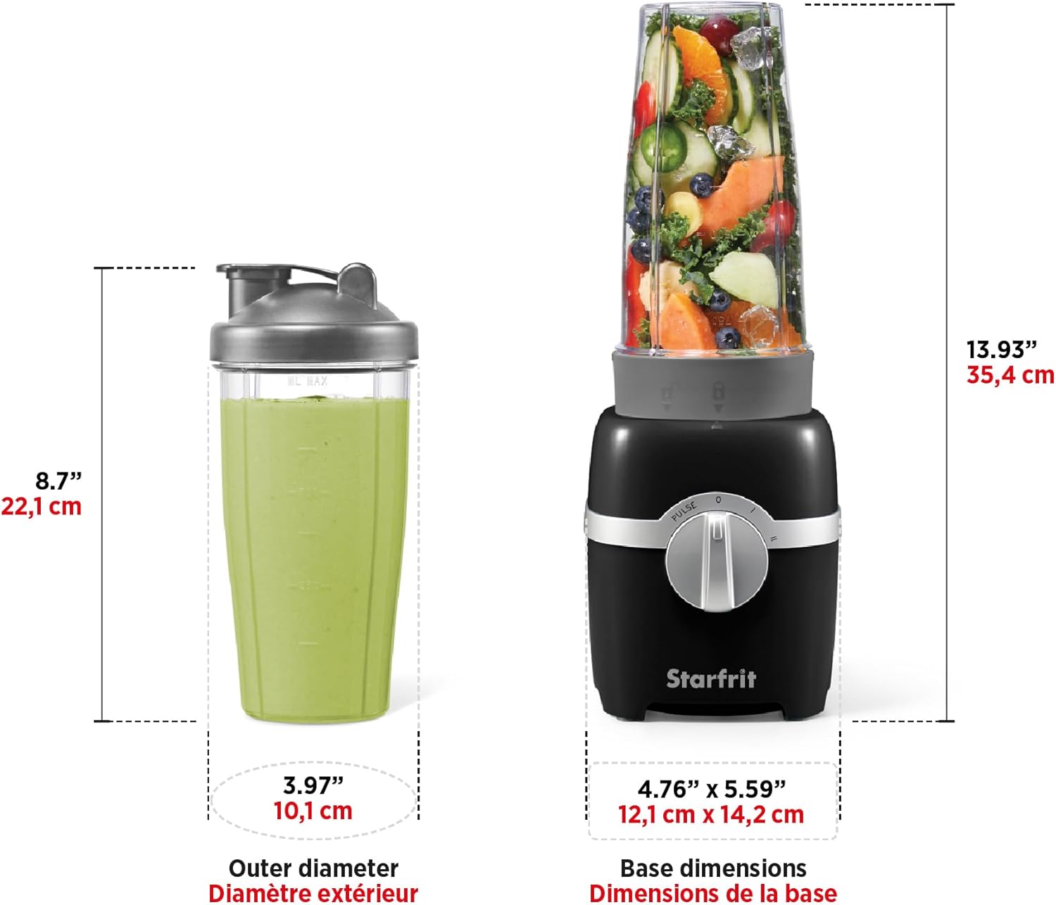 Starfrit Personal Blender, Two 828ml Cups