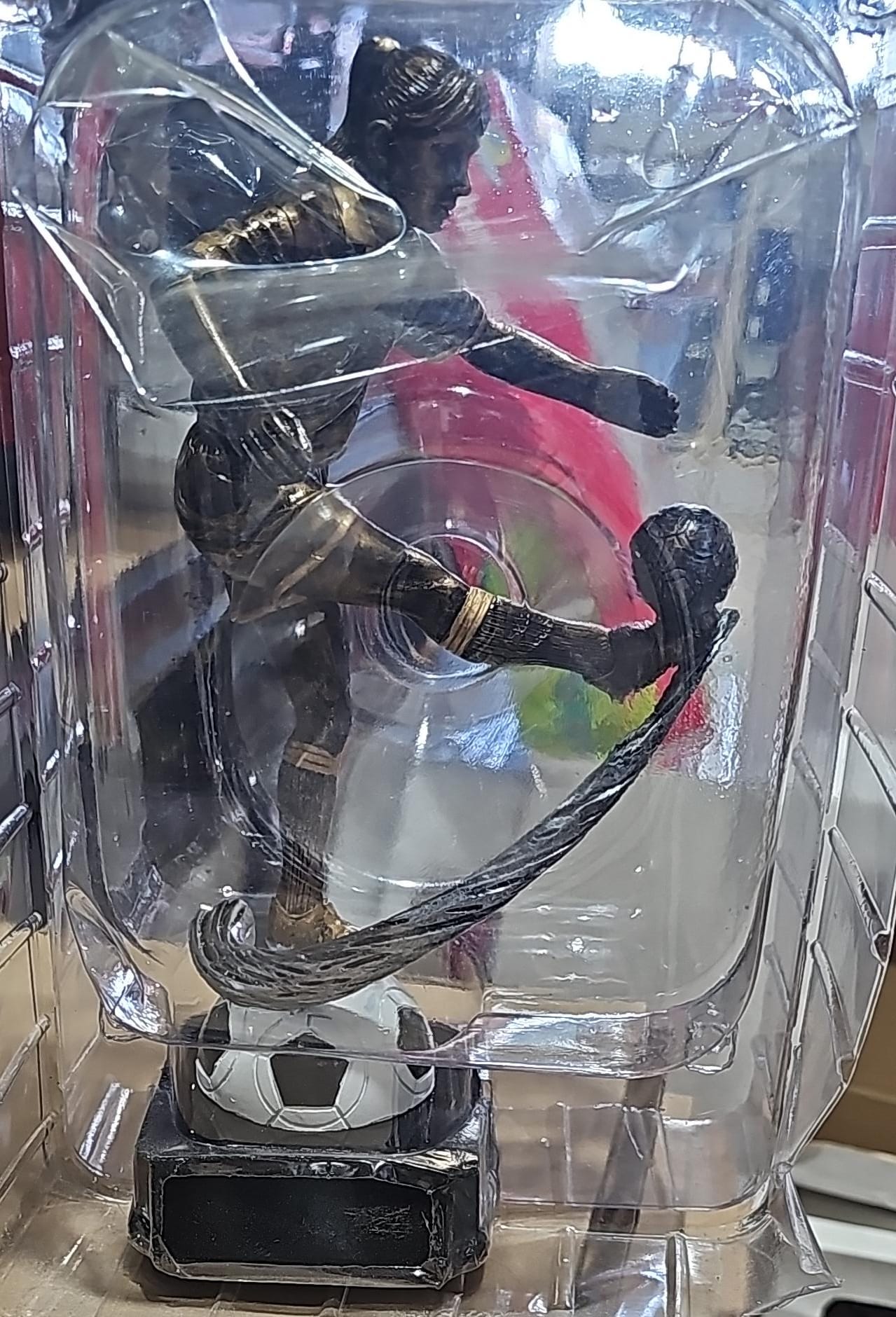 Elegant Soccer Player Statue for Home Decor