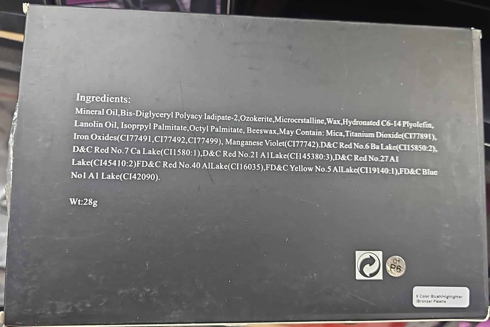 6 Color Blush/ Highlighter / Bronzer palette
