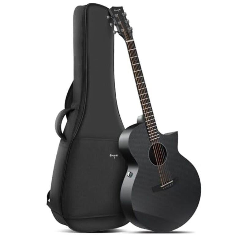 Enya Acoustic Electric Guitar Carbon Fiber X3 Pro Travel Guitar AcousticPlus 41” Full-Sized Guitar Bundle with Gig Bag, Instrument Cable