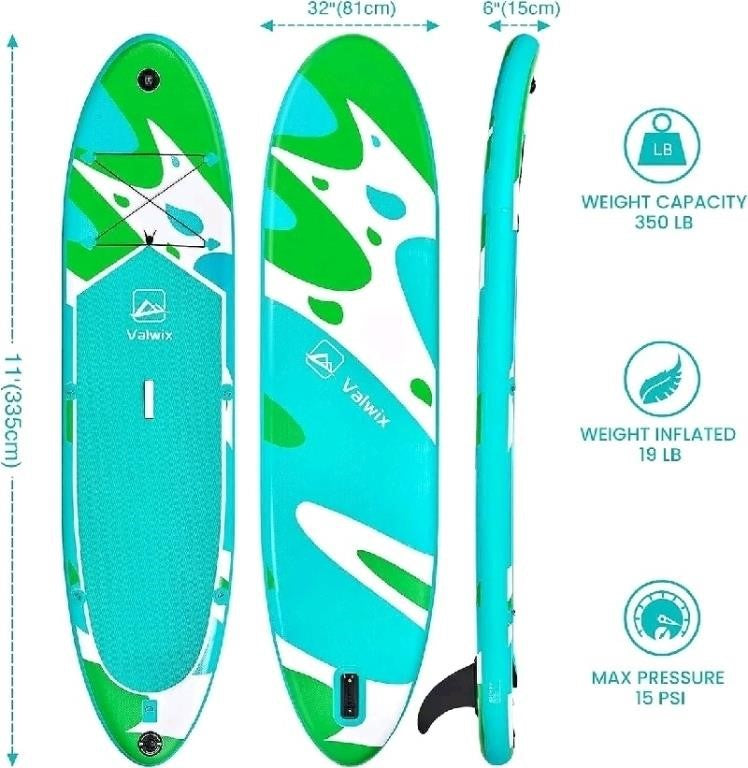 Valwix Inflatable Stand Up Paddle Board w