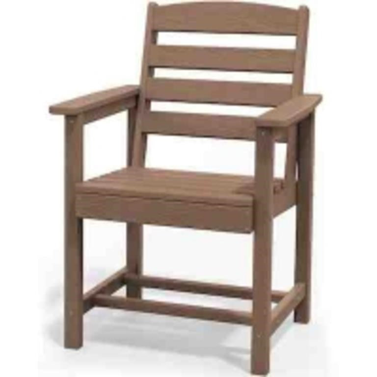 JEAREY HDPE Stationary Dining Chairs Brown HDP