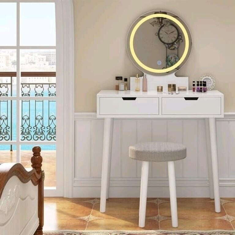 Makeup Vanity Desk with Touch light Mirro