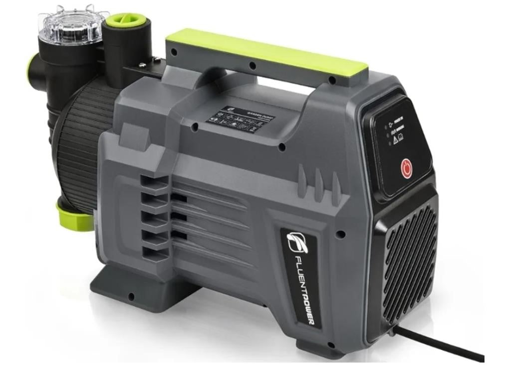 FLUENTPOWER 1.5HP Automatic Garden Booster Pump with Integrated Prefilter, 1300GPH, Lift 150FT, Portable Shallow Well Jet Pump, Water Transfer Draining Pump for Home Garden Lawn Sprinkler Irrigation