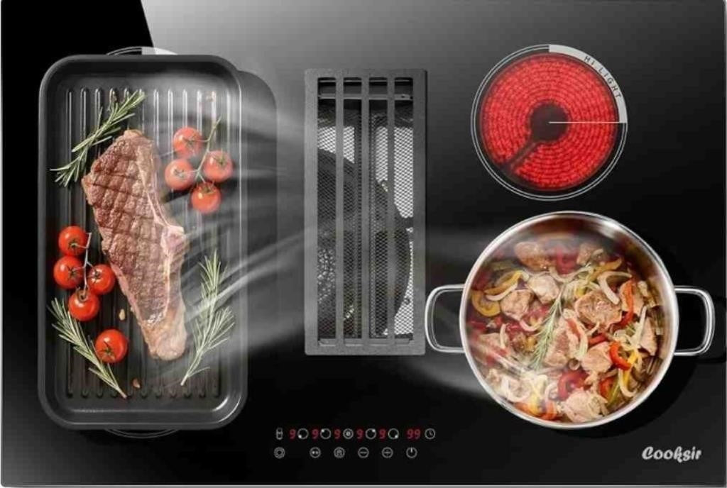 30 Inch Electric Cooktop with Downdraft