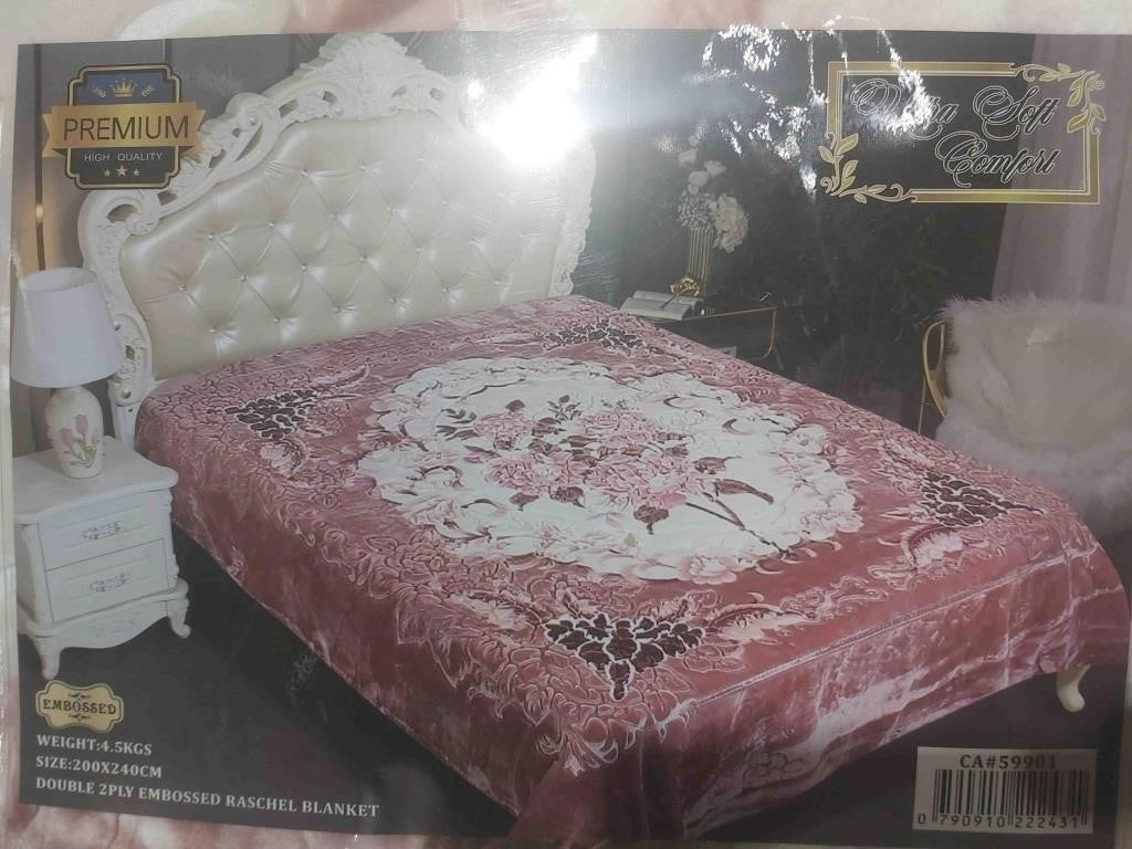 Ultra Soft Comforter, Double 2ply Embossed Raschel Blanket