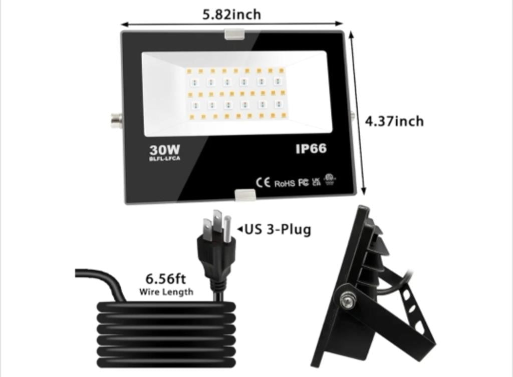 MELPO 30W Led Flood Light Outdoor 300W Equivalent