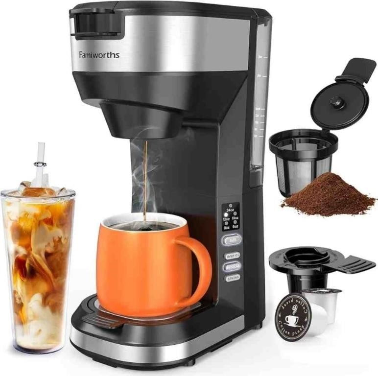 Famiworths Hot and Iced Coffee Maker for K Cups