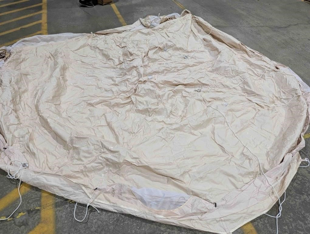 ream House 13ft Waterproof Luxury Four Seasons Family Camping Bell Tent Safari Tourist Tent, Beige