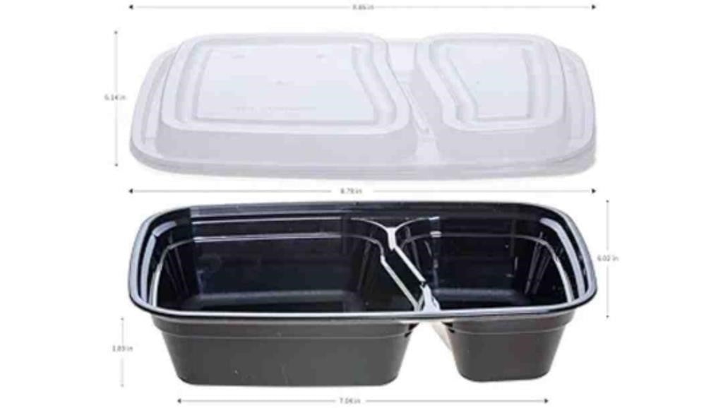 50 Pack 30 oz Meal Prep Containers Reusable with Lids 2-Compartment