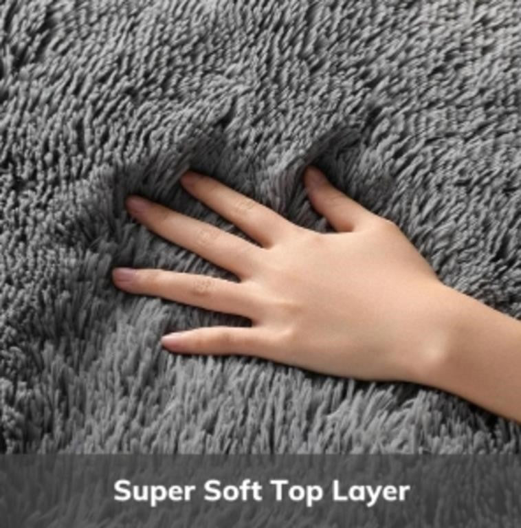 Ophanie Upgrade 4x6 Rugs for Bedroom, Grey, Fluffy Shaggy Soft Area Rug, Gray Non-Slip Indoor Floor Carpet for Living Room, Kids Baby Boys Teen Dorm Home Decor Aesthetic, Nursery, Rug